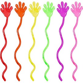 German Trend Seller® NEW ┃ Children's Birthday ┃ Slime & Stretchy ┃ x Sticky Common Hand For Party Bags ┃ Pack of 6)