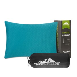 PEUJEW Travel Size Pillow Camping Pillow, Compressible Memory Foam Pillow, Breathable and Soft for Travel Airplane Car Hiking Outdoor
