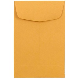 JAM PAPER #4 Coin Business Commercial Envelopes - 3 x 4 1/2 - Brown Kraft Manila - 50/Pack