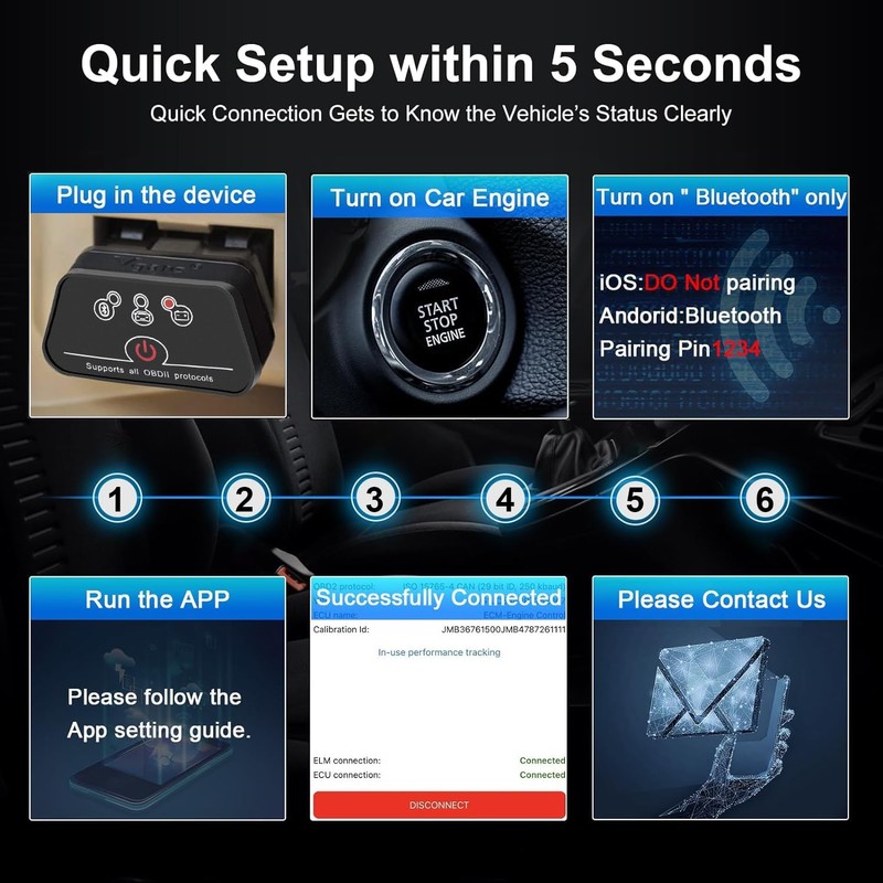 vLinker iCar2 BLE 4.0 OBD2 Bluetooth Adapter Auto Scanner Car