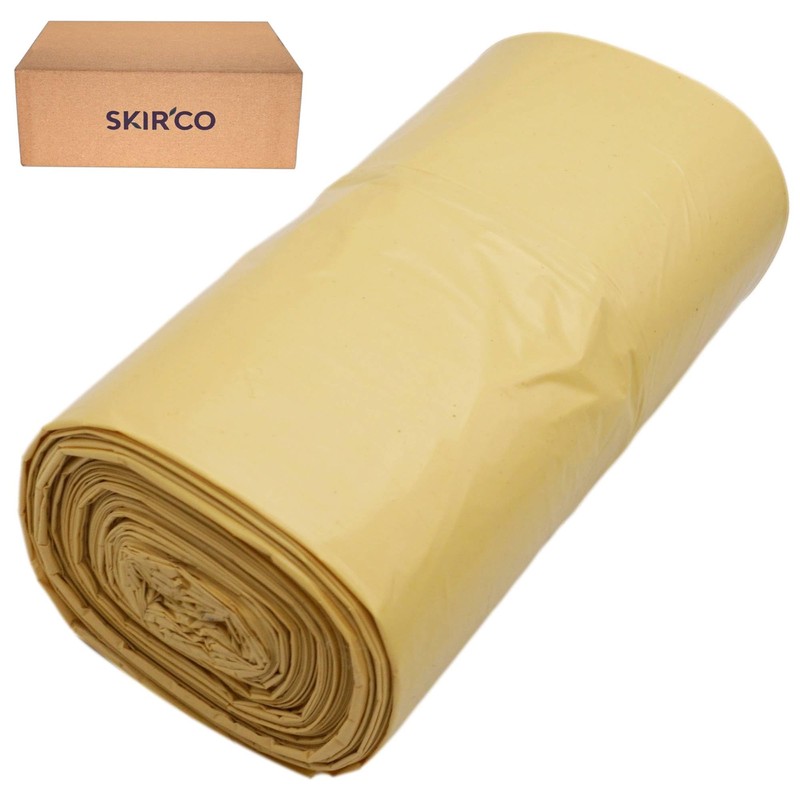 SKIR'CO Pack of 50 Bin Liners 60 Litre Yellow Bin