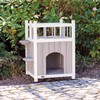 TRIXIE Cat Home with Balcony, Elevated Cat House, Weatherproof Shelter,