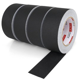 JIALAI HOME 4 Pack Black Gaffers Tape - 30 Yards x 2 inches - Heavy Duty Black Gaff Tape, Multipurpose Waterproof Rubber Adhesive No Residue Non-Reflective Matte Gaffer Tape