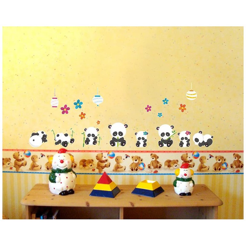 19 Piece Cute Pandas Panda Wall Tattoo Set for Child's
