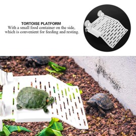Plataforma de tortuga deTerraza de tortuga Hábitat de reptiles Muelle de isla flotante Terraza de descanso de tortuga de acrílico con ventosa para reptiles y anfibios (Estilo Entrega aleatoria)(L)