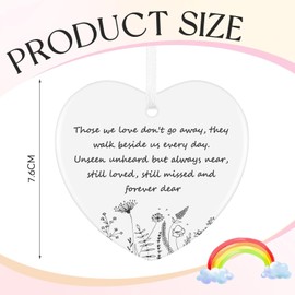 Memorial Gifts, Ceramic Double Side Printed "Those we love don't go away" Bereavement Gifts With Box, Sympathy Gift, Condolence Ceramics Keepsake, Grief Remembrance Gift