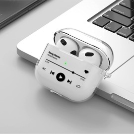 for Clear AirPods Pro 2 Case for Women Girls Girly Cool Funny Music Player Design,Full-Body Airpods Pro 2nd Generation Case with Keychain,Shockproof Protective Cover