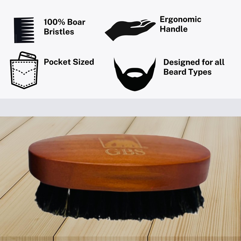 GENTS Beard Brush for Men - Premium Boar Bristle Brush