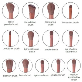 Juego de brochas de maquillaje de 13 piezas, brochas de maquillaje sintéticas de alta calidad, brochas de contorno, brochas de maquillaje...          