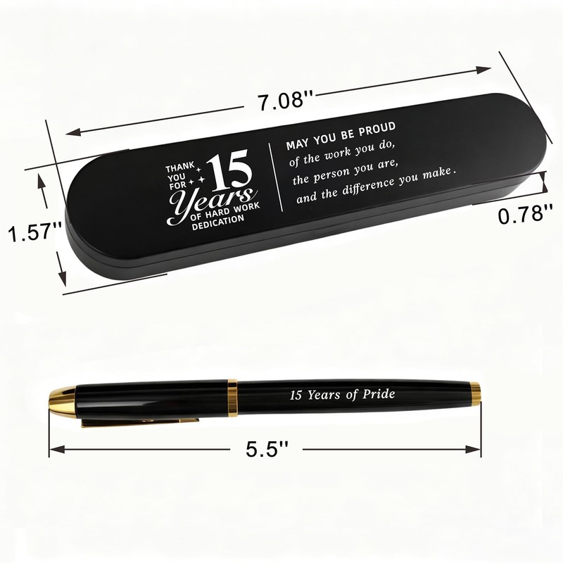iyaone 15 Year Milestone Work Anniversary Pen Gift- Engraved Gel
