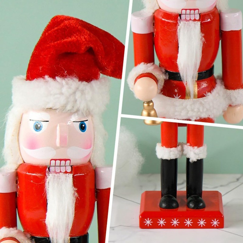 CutitiUU Nutcracker Christmas Decorations, 25 cm Traditional Santa Nutcracker, Festive
