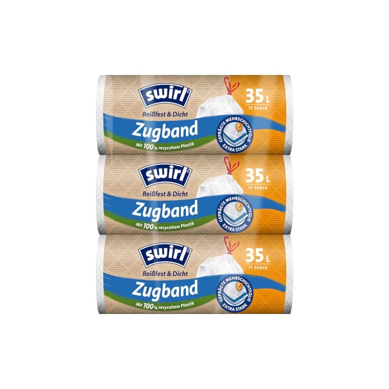 Swirl Tear-Resistant & Tight Bin Liners 35 L (3 x