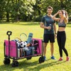 Portable Collapsible Wagon, Foldable Cart with Removable Side