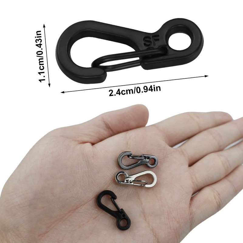LAMXD Mini Carabiner Clip, Tiny Carabiners Set, Spring Snap Keyring