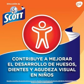 Scott Suplemento Alimenticio Multivitamínico, Vitaminas A y D, Sabor Fresa, 400ml                                                                     