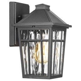 Darkaway Outdoor Wall Lights for House, Exterior Lighting Fixtures Wall Mount Porch Lights Waterproof Outdoor Sconce Lights with Water Ripple Glass for Patio Hallway Garage