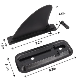 TONLOOEEL Inflatable Paddle Board Fins, 4-inch Center Fin with Base, Detachable Fin Dock Tail Fin for Longboard, Paddleboard, Surfboard, Kayak