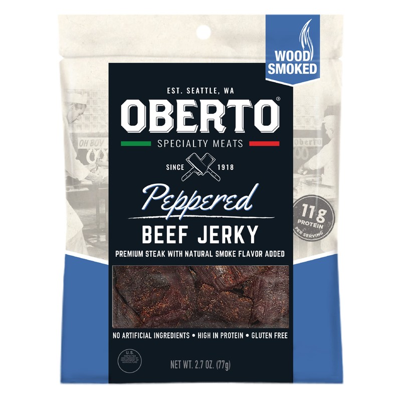 Oberto Specialty Meats Peppered Beef Jerky, 2.7 Ounce (Pack of