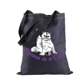 Album Inspired Shopping Bag Cat Lover Shoulder Bag Singer Merchandise Gift Singer Inspired Tote Bag For Fans (A Cat-BK)