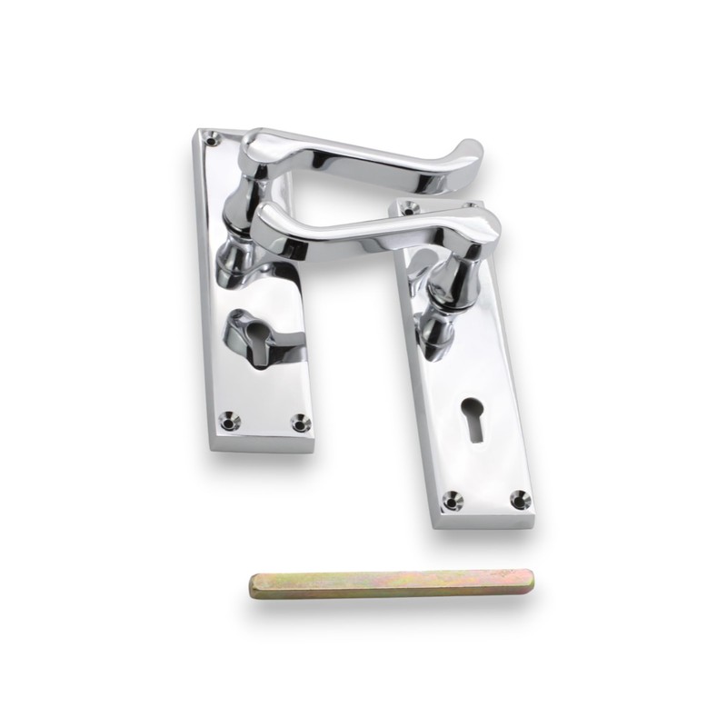 Infinity Decor Set of Polished Chrome Victorian Scroll Lever Lock