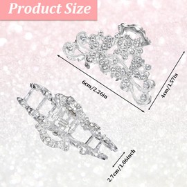 Mabor Elegant Rhinestone Hair Claw Clip for Women – Sparkling Silver Alloy Jaw Clip, Vintage Bling Hair Accessory for Party, Wedding, Dinner & Special Occasions