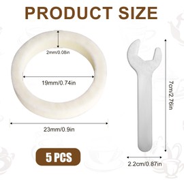 5pcs Felt Washer Replacement for Breville Espresso Machine Grinders, Espresso Machine Accessories for BES870, BES878, BES880, BES980, BES990, BCG600, BCG820