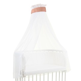 babybay Canopy Waffle Pique with Ribbon Suitable for All Models up to 96 cm Length, Apricot Rose