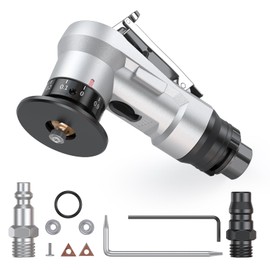 VISLONE Mini Pneumatic Chamfering Machine, 45 Degree Air Chamfer Tool Handheld Angle Grinder Carpenter Chamfer Tool, Metal Wood Acrylic Deburring Beveling Trimming Machine with 2 Blade Inserts