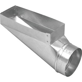 GV0651 End Boot - 4x10x4 Inches, 90-Degree Angle - Sturdy Steel Construction with Galvanized Finish - Essential for HVAC Ductwork