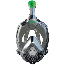 Seac Libera Full-Face Snorkel Mask - Black/Lime, Large/X-Large