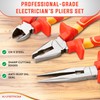Kapstrom 3 Pc Electricians Pliers Set, Professional Insulated & VDE