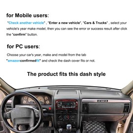 AKMOTOR Dash Cover Mat Custom Fit for Jeep Grand Cherokee Dashboard Pad Cap Carpet Protector K196 (Dark Gray)