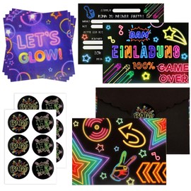 Hpbaggy Children's Birthday Invitation Cards, 12 German Invitation Cards + 12 Envelopes, Invitation Cards Birthday Girl, Party Accessory Invitation Cards Birthday