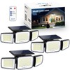 JEJOT Solar Security Light Outdoor Super Bright LED w/Remote Control,