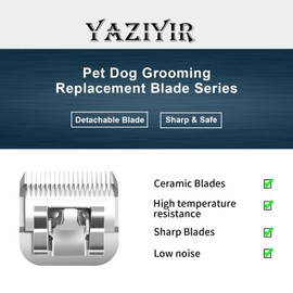 YAZIYIR 15# Pet Dog Grooming Detachable Ceramic Blades,Compatible with Andis,Oster A5,Wahl KM10 Clippers,Cut Length 8/32"(1.2mm),2 PCS
