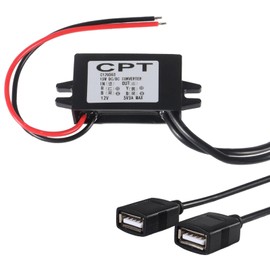 DIANN 12V to 5V 3A 15W Buck Converter Module - Dual USB Female DC Power Adapter - Car Power Converter