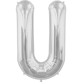 16" Silver Letter U Foil Balloons Air Filled Self Inflating Birthday Anniversary Wedding Party Banner Decorations