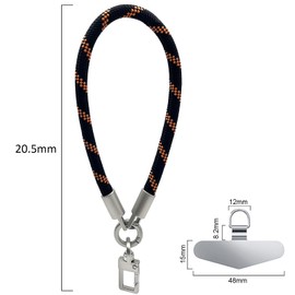 TENOC Universal Phone Wrist Strap, Colorful Nylon Lanyard Compatible with Most Cellphone, Black