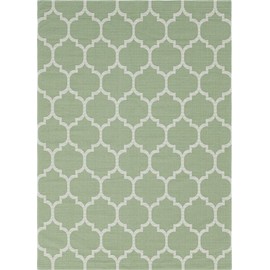 Unique Loom Decatur Collection Trellis Geometric Contemporary Green/Ivory Area Rug (7' 5 x 10' 0)