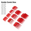 10pcs Professional Hair Clipper Guide Comb Red Hair Trimmer Cutting