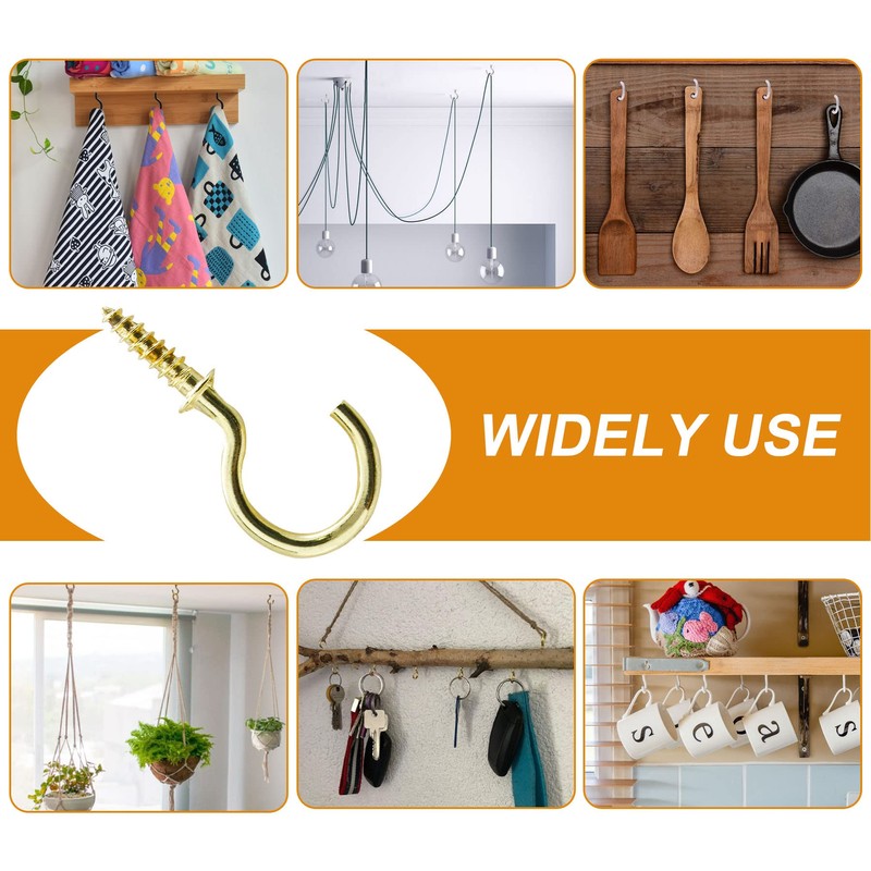 Biaungdo 100 Pcs 3/4" Ceiling Cups Hooks Screw Hooks Ceiling