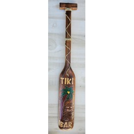 Decor WOOD CARVED TIKI GOD TRIBAL PADDLE HAWAIIAN  DECOR TROPICAL POLYNESIAN OAR 39"