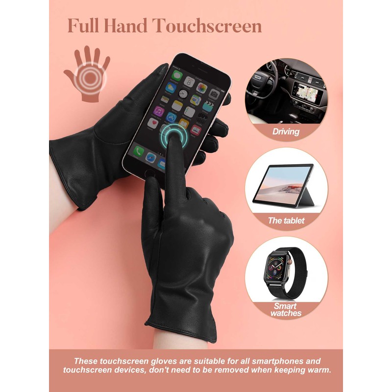 GSG SINCE 1998 Womens Chromium-free Genuine Leather Gloves Wool Lined