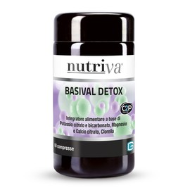 NUTRIVA Basival Detox, integratore alimentare a base di Sali minerali e Clorella. 60 compresse. Detox, azione depurativa e antiossidante. Vegano