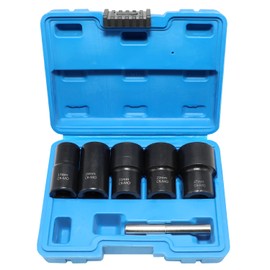 DPTOOL Lug Nut Remover Socket Set, Wheel Locking Stripped Nut Extractor Old Rusted Damaged Emergency Bolt Remove Twist Socket 17mm 19mm 21mm 22mm 27mm