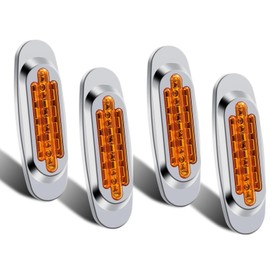 Ourbest Oval Trailer Side Marker Lights,4x 16 Diode LED Clearance Light Step Side Lamp Back Up Indicators for Truck Pickup Van ATV Lorries Yellow