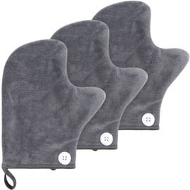 VIVOTE Washable Microfibre Facial Cleansing Wipes 17 x 21 cm Reusable Make-Up Glove Make Up Remover Glove, for Facial Cleansing and Make-Up, Pack of 3, Grey