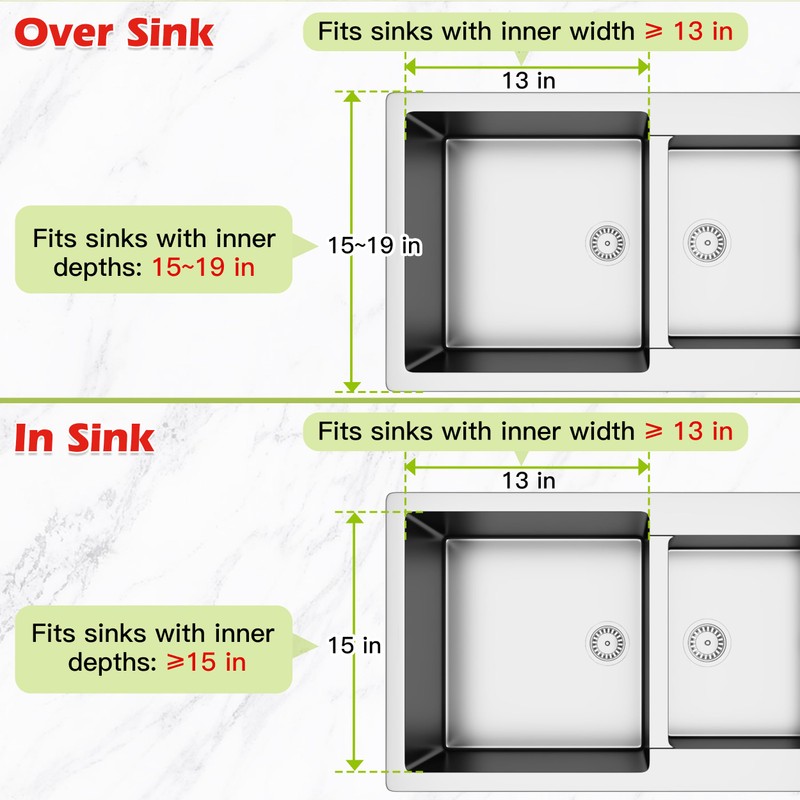 Expandable Stainless Steel Dish Drying Rack Over The Sink For