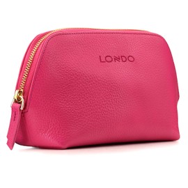 Londo Genuine Leather Makeup Bag Cosmetic Pouch Travel Organizer Toiletry Clutch