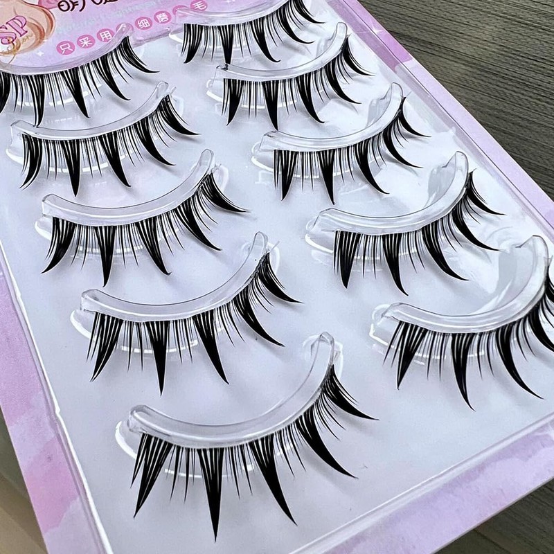 False Eyelashes, Natural, 5 Pairs Popular Transparent Axis Soft Core